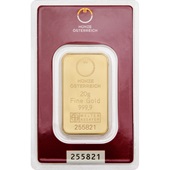 Goldbarren 20 g - Münze Österreich
