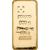 Goldbarren 500 g gegossen - philoro
