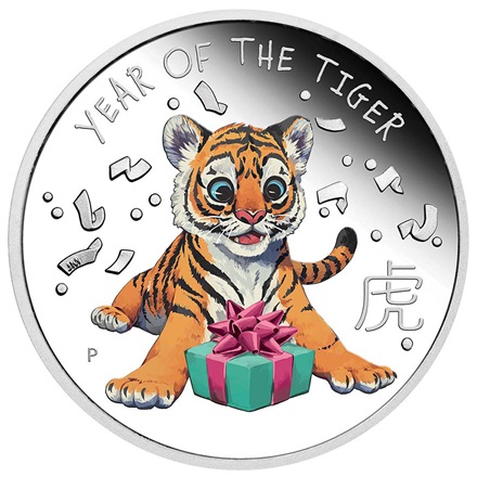 Silber Baby Tiger 1/2 Oz "Jahr des Tigers" PP - Perth Mint 2022