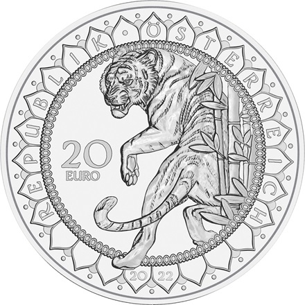 Silber Asien - Stärke des Tigers 20 EUR PP AUT - 2022