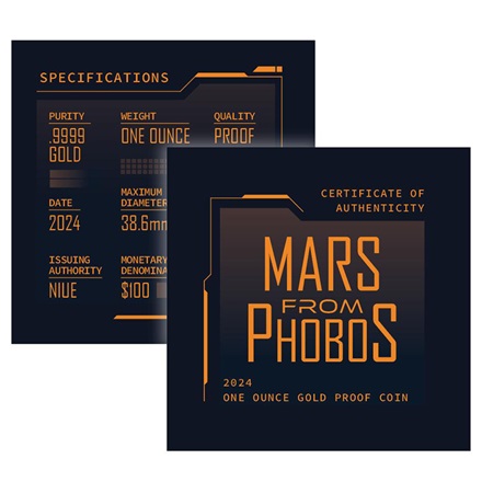 Gold Mars from Phobos 1 oz PP - 2024