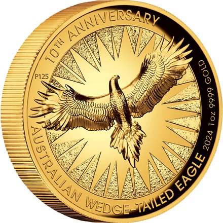 Gold Wedge Tailed Eagle 10th Anniversary 1 oz PP - High Relief 2024