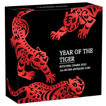 Silber Jahr des Tigers - Bewegliche Perle 1 oz - 2022