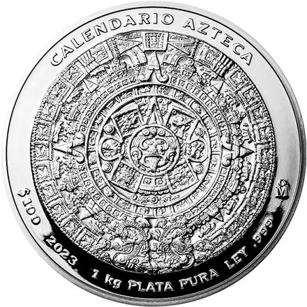 Silber Mexiko Azteken-Kalender 1000 g - 2023