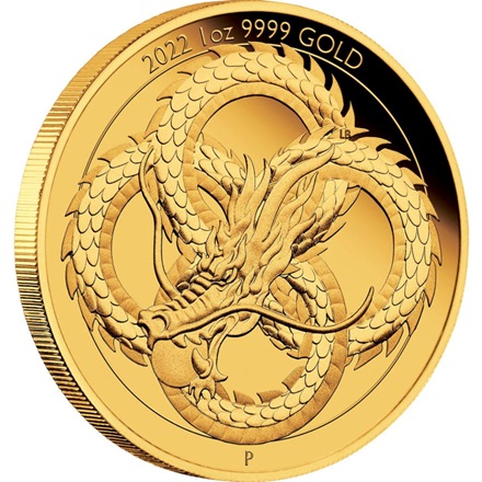 Gold Drache - Chinesische Fabelwesen - 1 oz PP 2022
