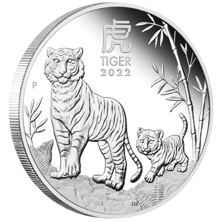 Silber Lunar III 1/2 oz Tiger PP - Perth Mint 2022
