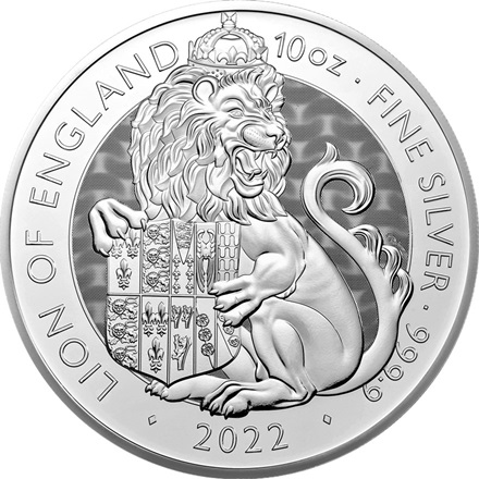 Silber Lion of England 10 oz - Royal Tudor Beasts 2022