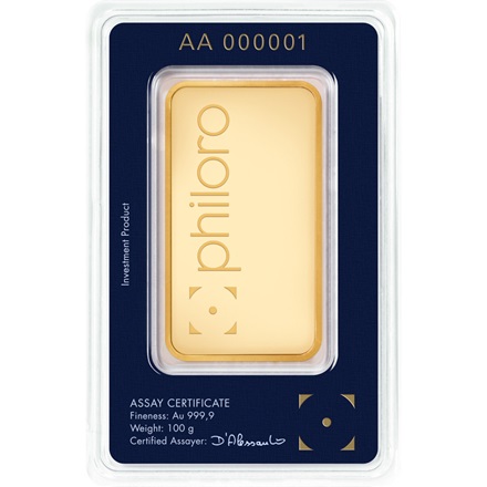 Goldbarren 100 g - philoro