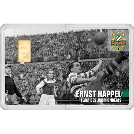 Goldbarren 1g - RAPID Gold Card "Ernst Happel"