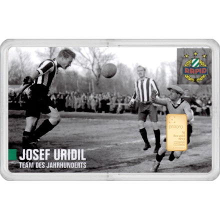 Goldbarren 1g - RAPID Gold Card "Josef Uridil"