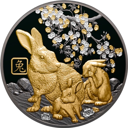 Silber Hase 5 oz PP - Black Proof - 2023